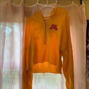 VS/Pink Cropped U of M Quarter Zip